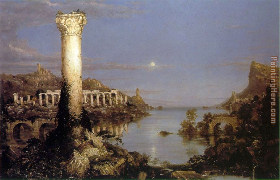 The Course of Empire Desolation painting - Thomas Cole The Course of Empire Desolation art painting